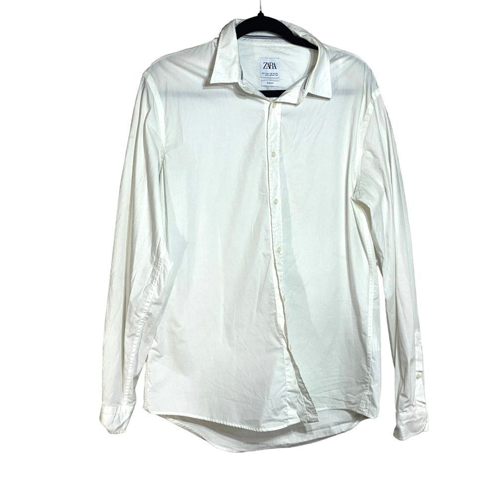 Zara Basic White Cotton Button Up - image 2